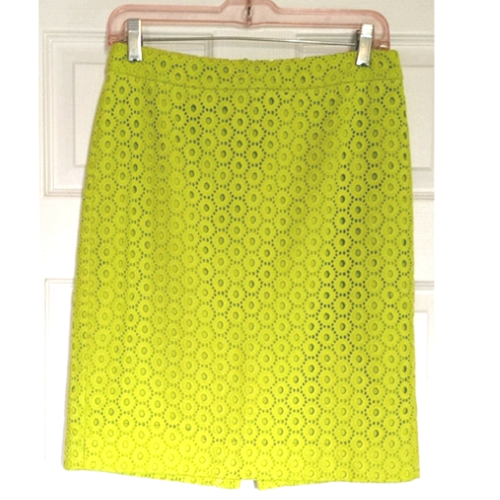 J. Crew chartreuse skirt size 2